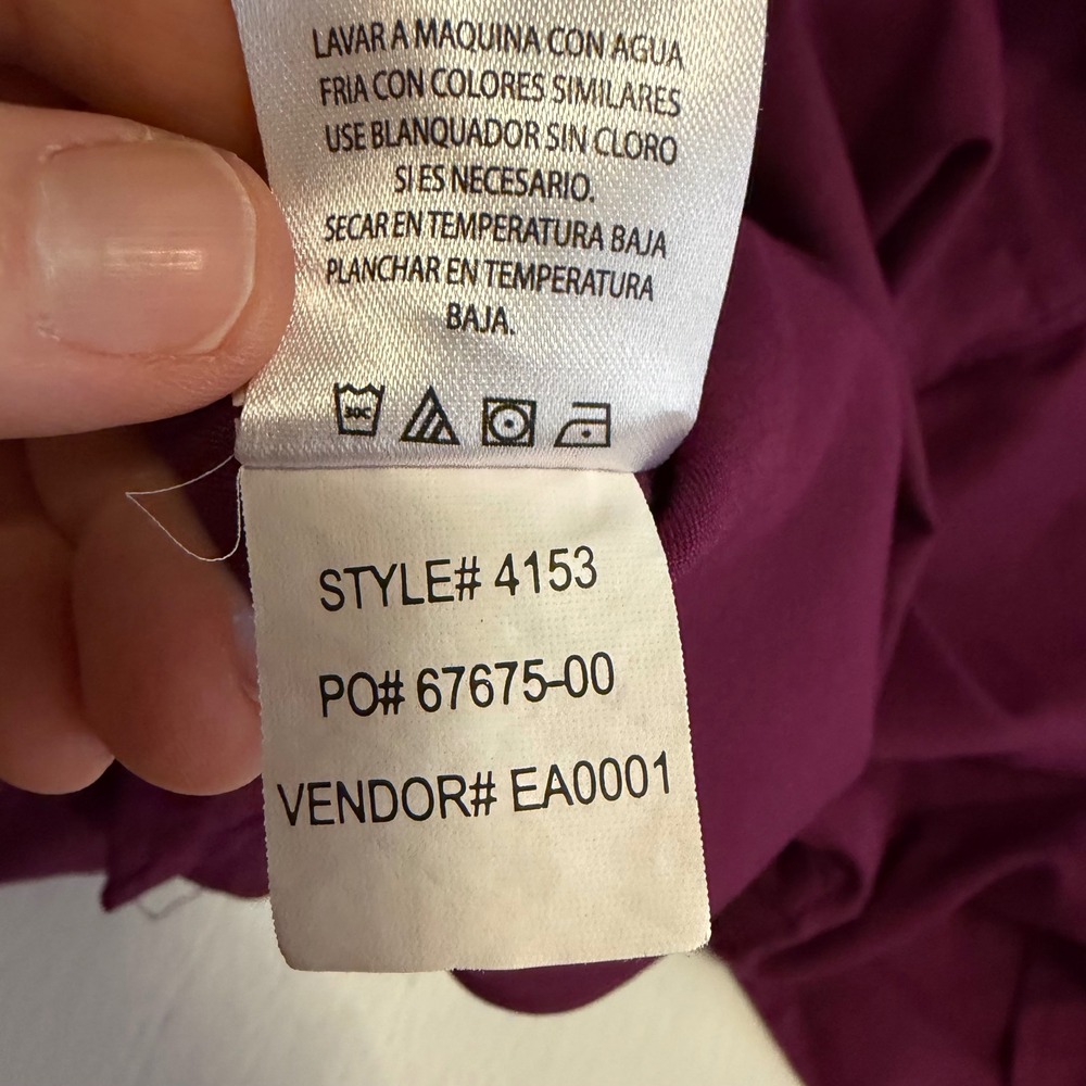 Greys Anatomy by Barco Women Mock Wrap Scrub Top Beet Purple 4153 Large - Picture 5 of 7